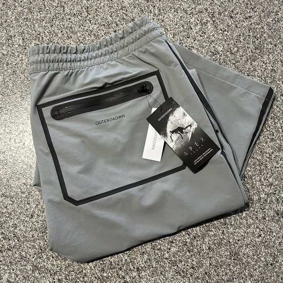 Outerknown Apex Pants Mens XL 36x30 Nylon Blend Stretch Grey Water Repel Pull On